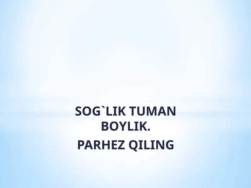 SOG`LIK TUMAN BOYLIK