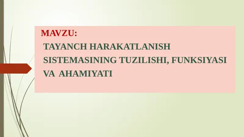 TAYANCH HARAKATLANISH SISTEMASI