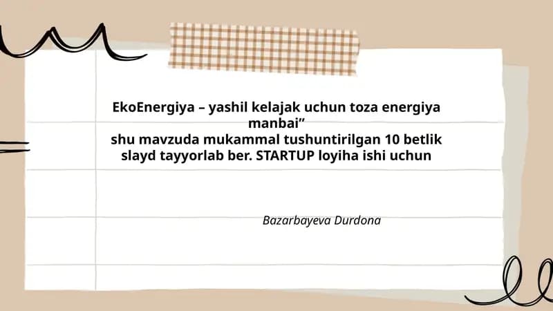 EkoEnergiya – yashil kelajak uchun toza energiya manbai