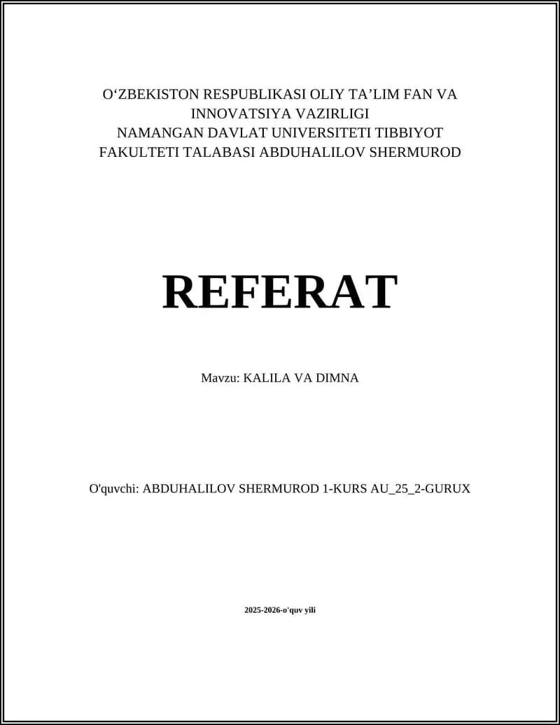 KALILA VA DIMNA