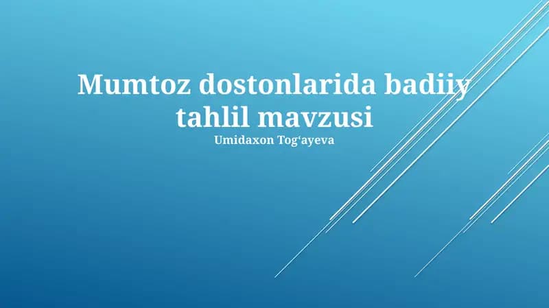 Til va Uslubning Badiiy Ahamiyati