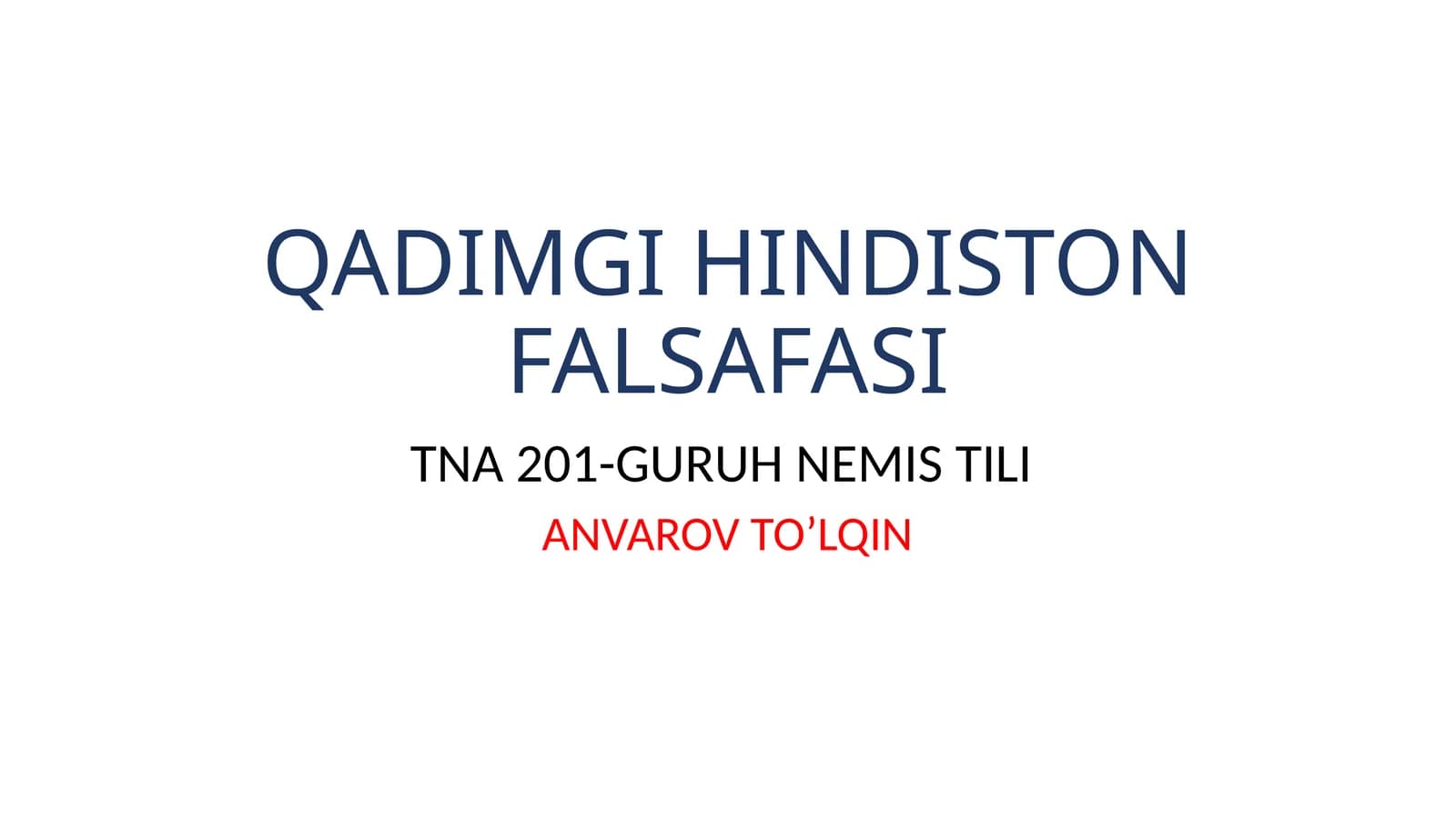 QADIMGI HINDISTON FALSAFASI