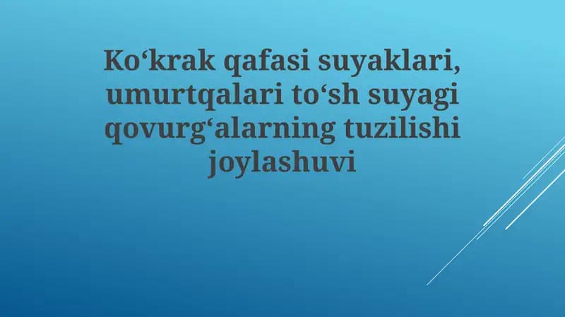 Ko'krak suyaklari va umurtqalari