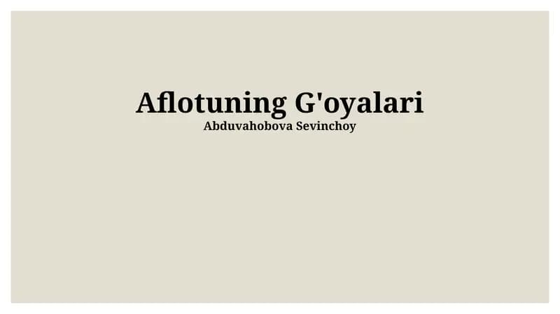 Aflotuning G'oyalari