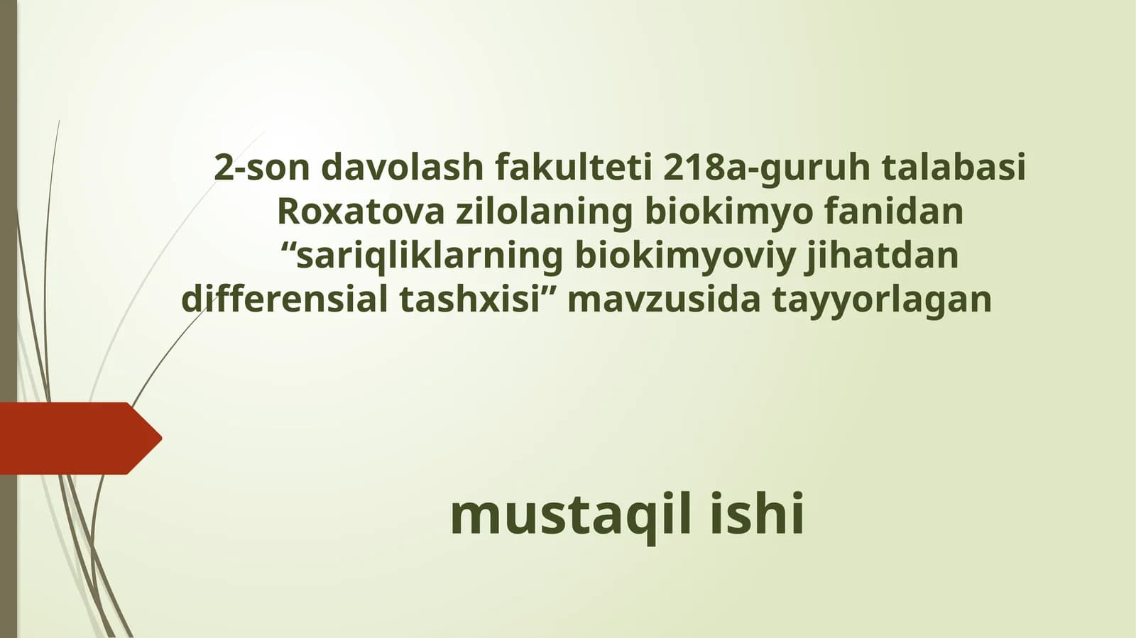 Sariqliklarning biokimyoviy jihatdan differensial tashxisi