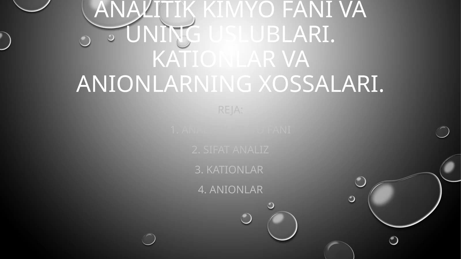 Аnаlitikkimyo Fаni vа uning uslublаri
