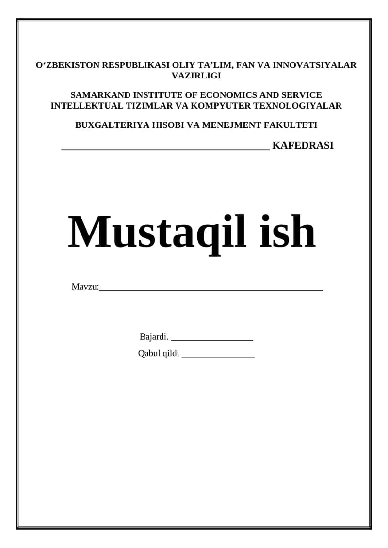 BUXGALTERIYA HISOBI VA MENEJMENT FAKULTETI