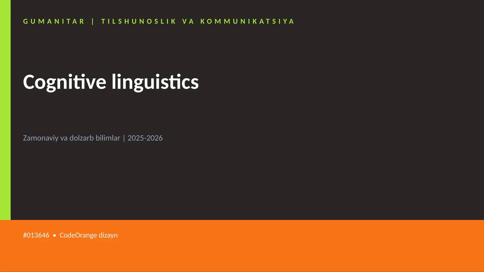 Cognitive linguistics