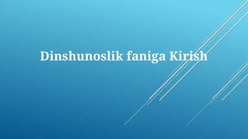 DinshunoslikfanigaKirish