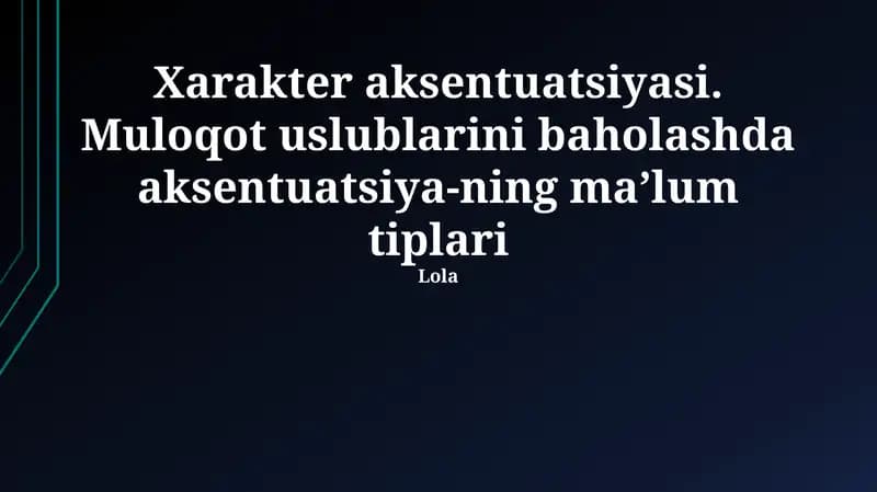 Xarakter aksentuatsiyasi