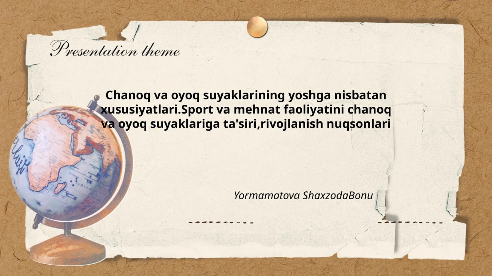 Chanoq va oyoq suyaklarining yoshga nisbatan xususiyatlari
