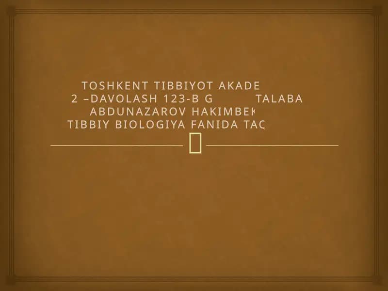 Tibbiy biologiya fanidagi So’rgichlilar-odam parazitlari