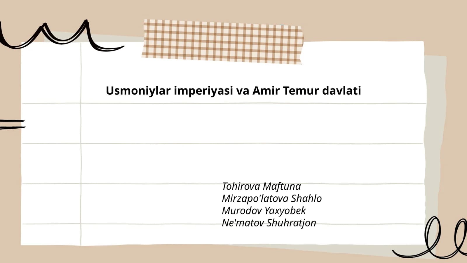 Usmoniylar imperiyasi va Amir Temur davlati