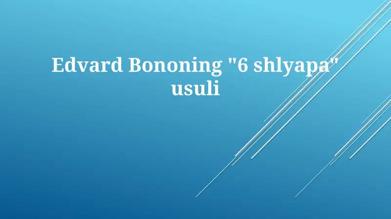 Oltita fikrlash shlyapasi usuli