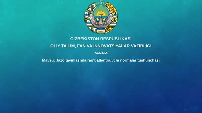 Jazoni belgilashda rag'batlantiruvchi normalar tushunchasi