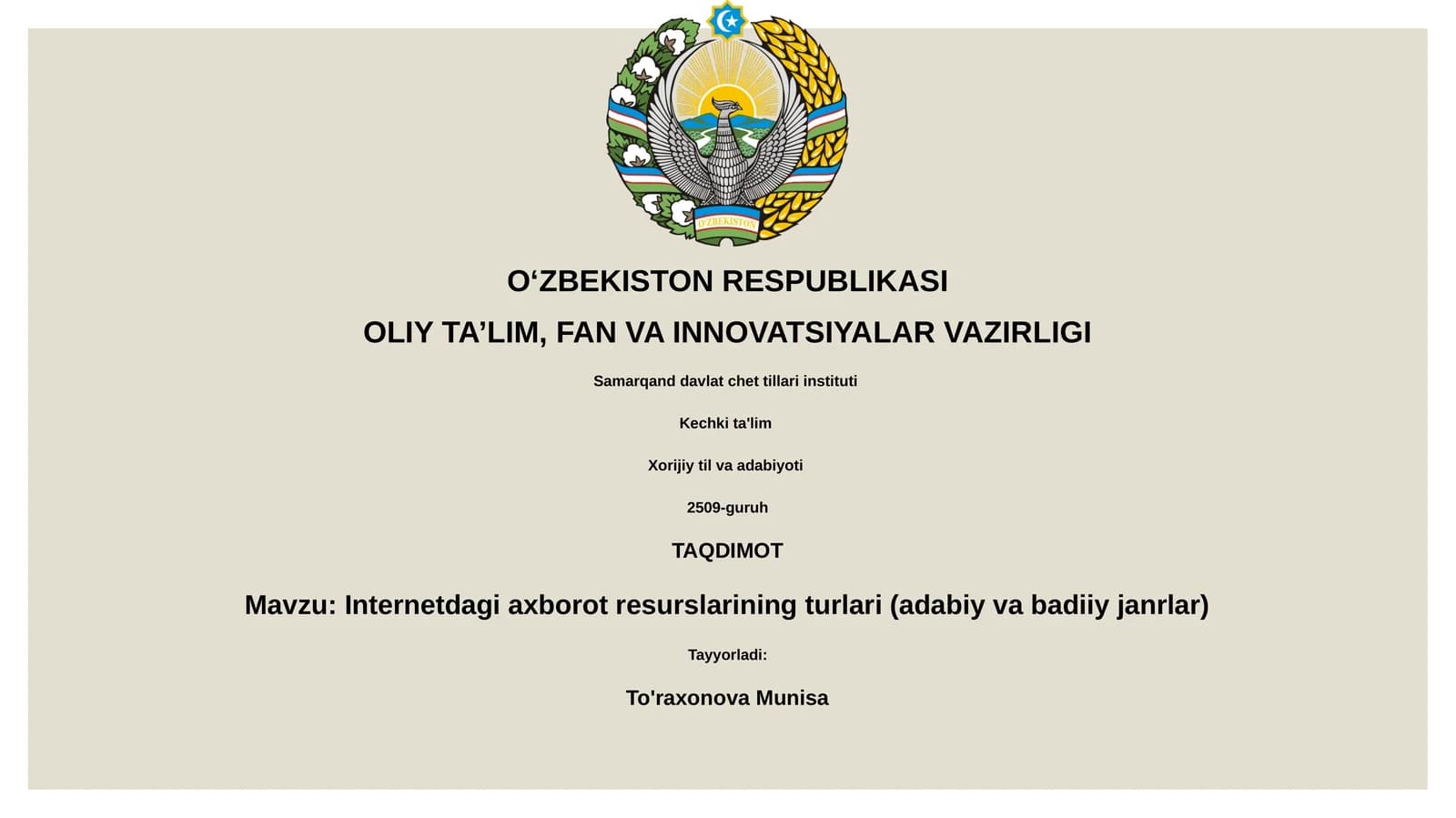 Internetdagi axborot resurslarining turlari (adabiy va badiiy janrlar)