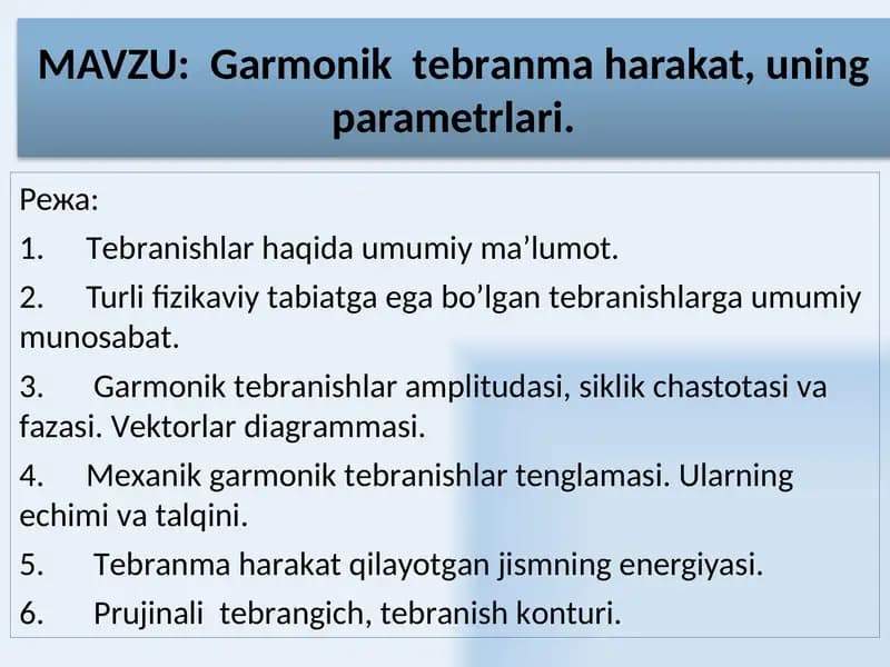 Gаrmоnik tеbrаnmа harakati
