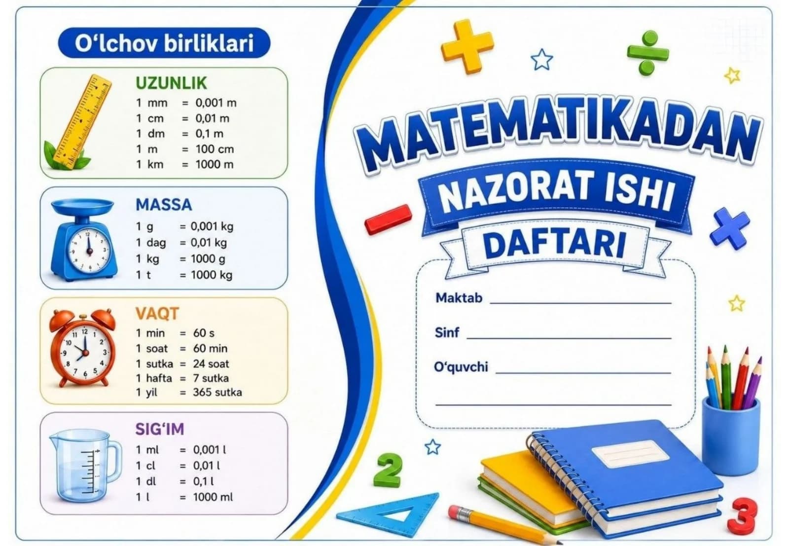 matematika fanidan nazorat daftar muqovasi.