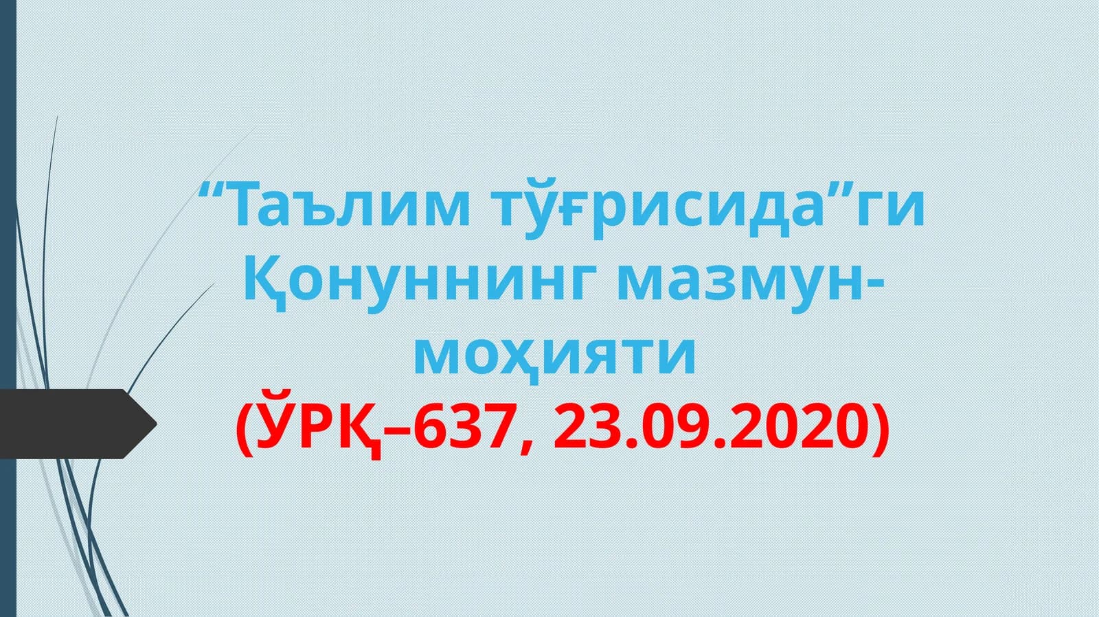 “Таълим тўғрисида”ги Қонуннинг мазмун-моҳияти