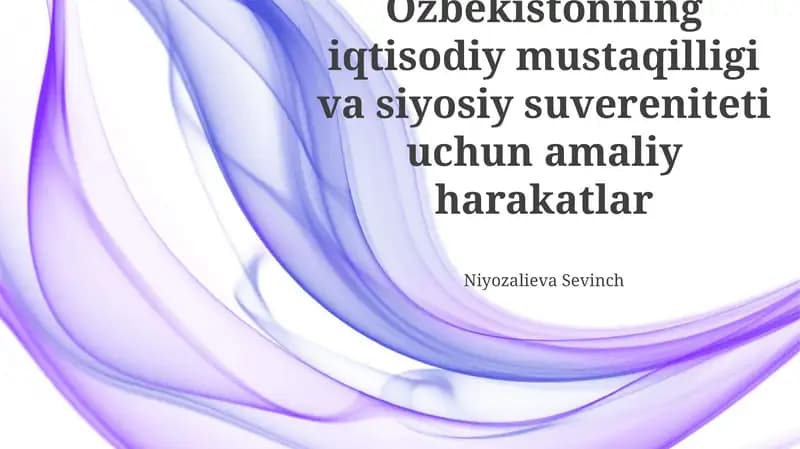 Siyosiy suverenitetni mustahkamlash boʻyicha strategik qadamlar