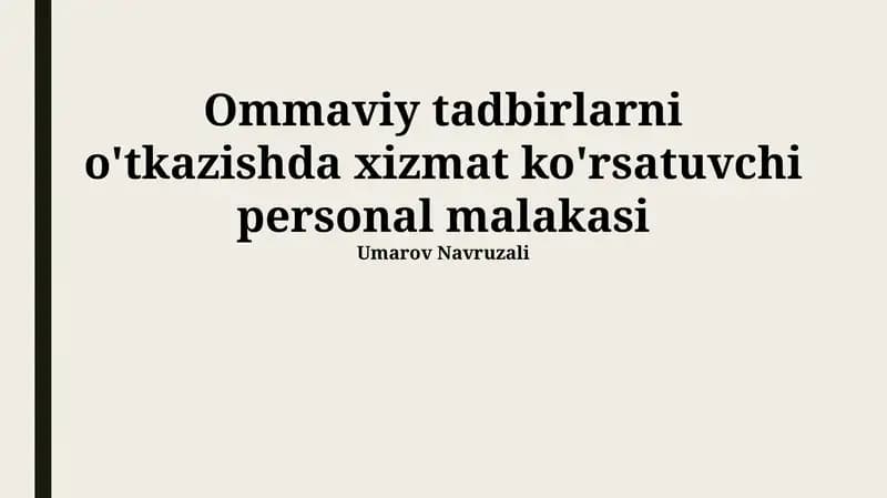 Tadbirlarni baholash va tahlil qilish