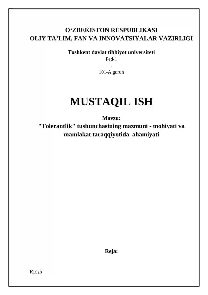 Tolerantlik: Ta'rif, Mohiyat va Tarixiy Asoslar