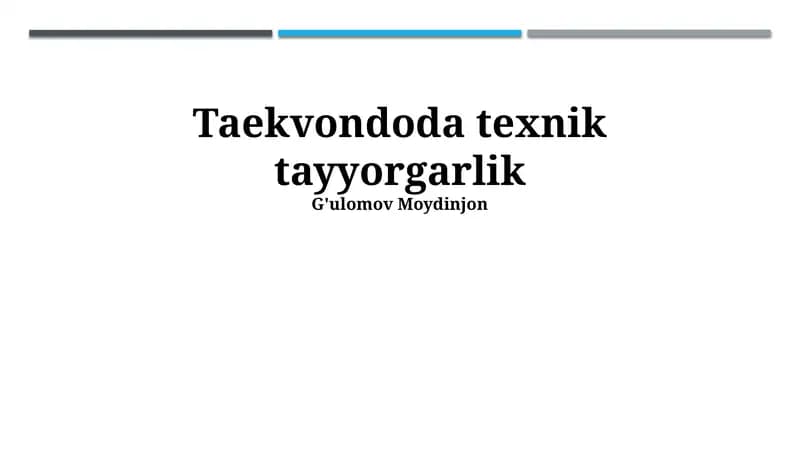Taekvondoda Texnik Tayyorgarlik