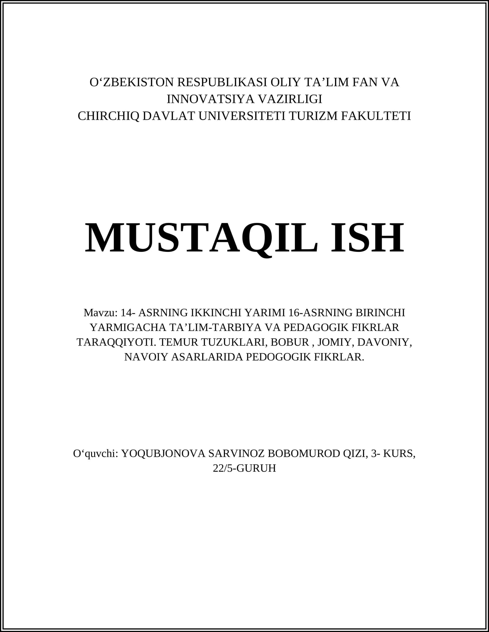 Temur tuzuklarida ta'lim-tarbiya
