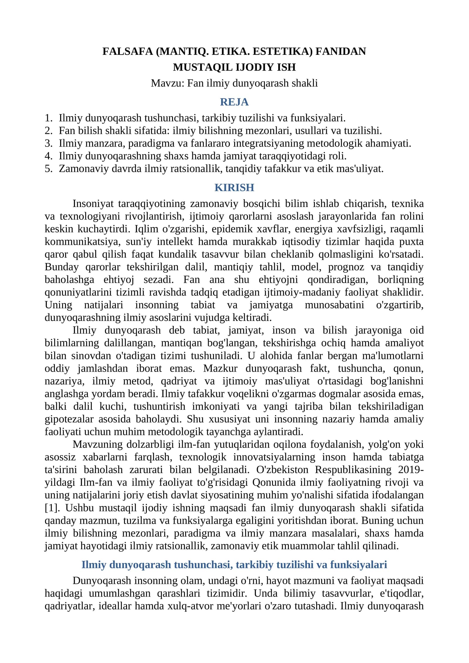 MUSTAQIL IJODIY ISH