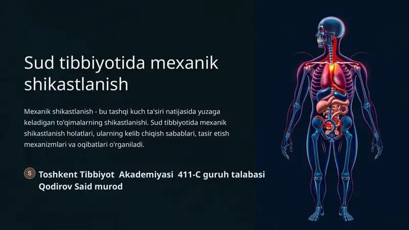 Sud tibbiyotida mexanik shikastlanish