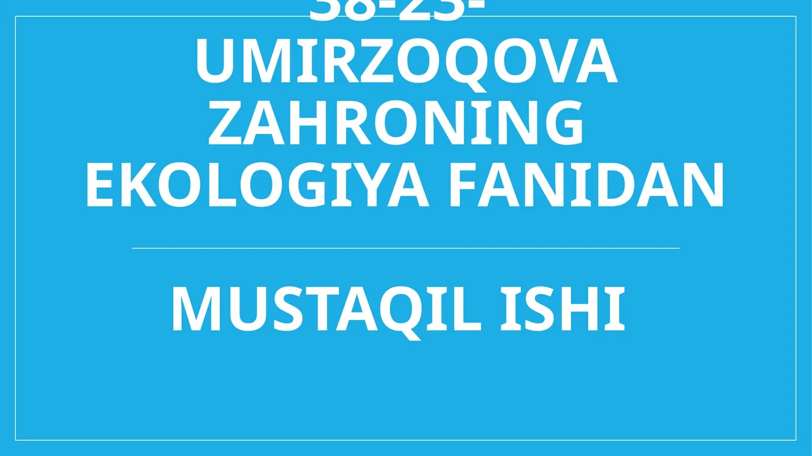 Atmosferaning kimyoviy tarkibi va uni ifloslantiruvchi moddalar
