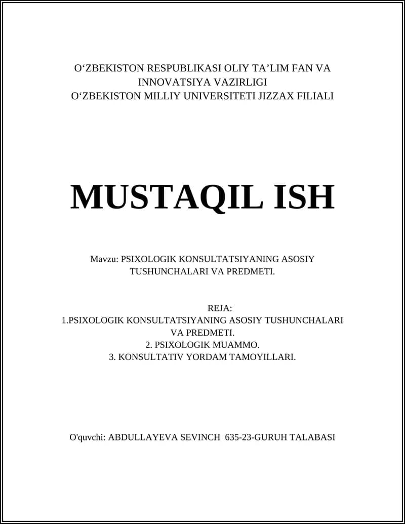 Psixologik Konsultatsiya