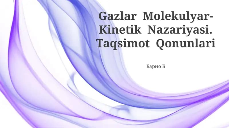 Gazlar Molekulyar-Kinetik Nazariyasi