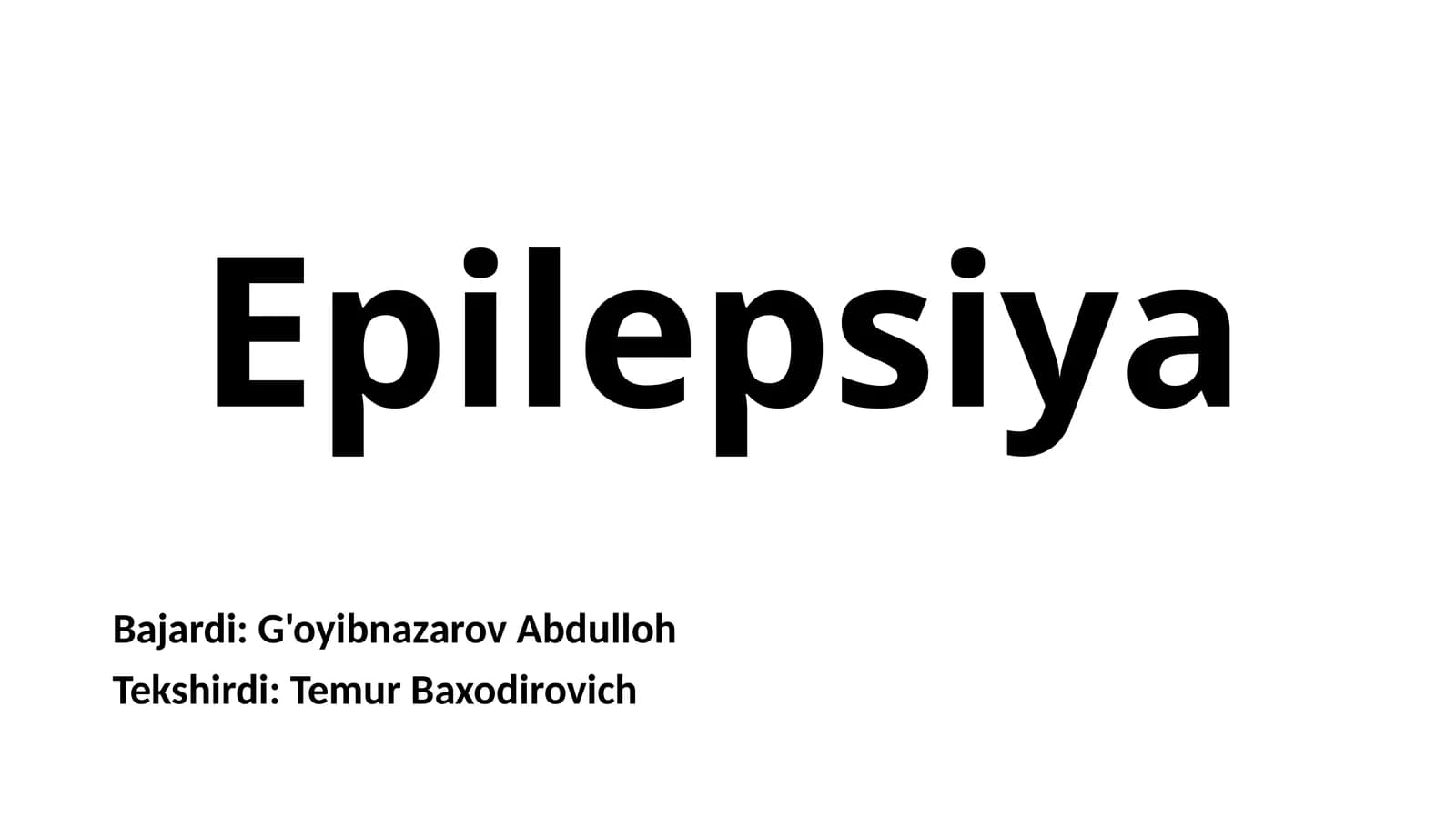 Epilepsiya