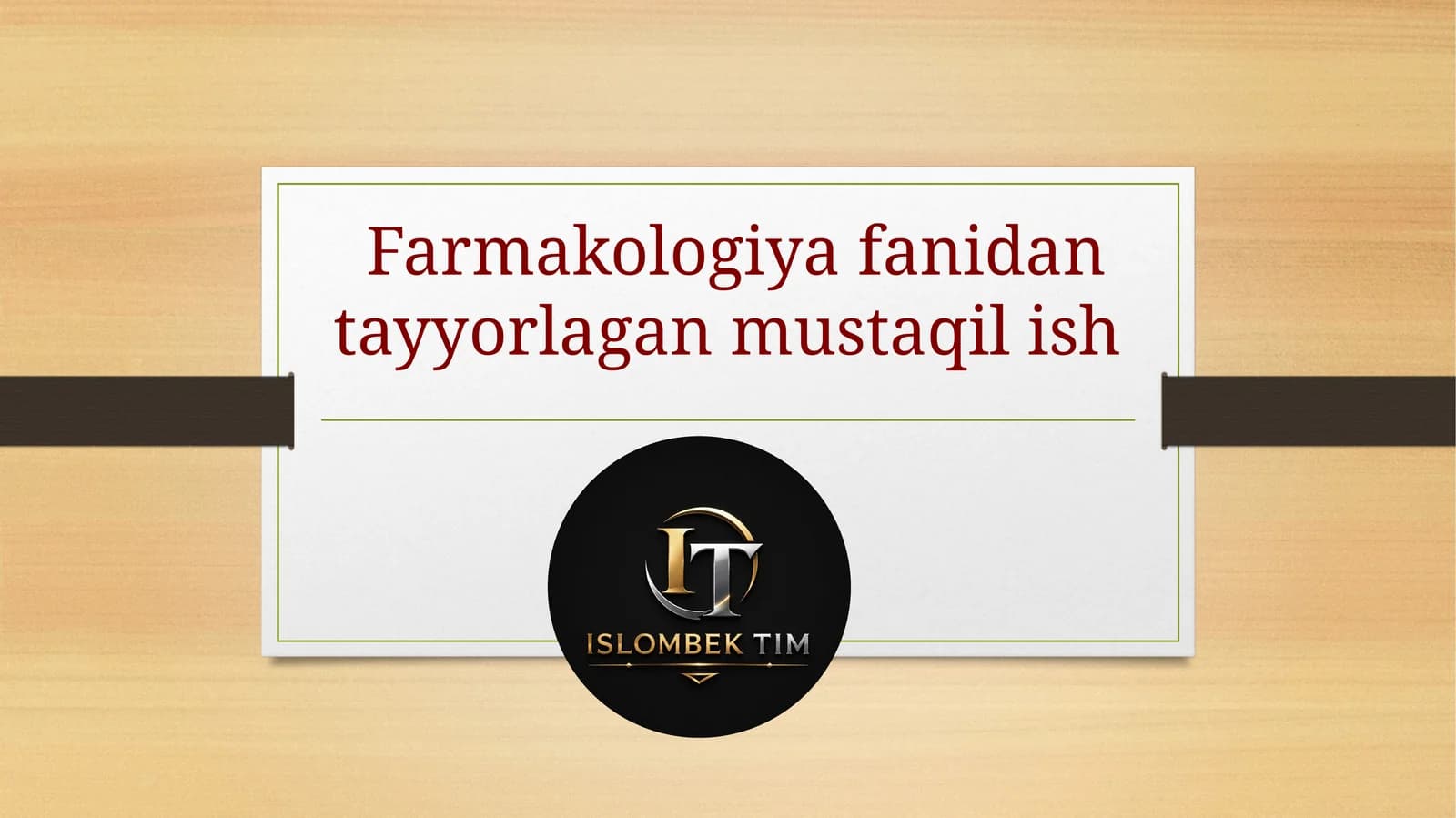 Farmakologiya fanidan tayyorlagan mustaqil ish