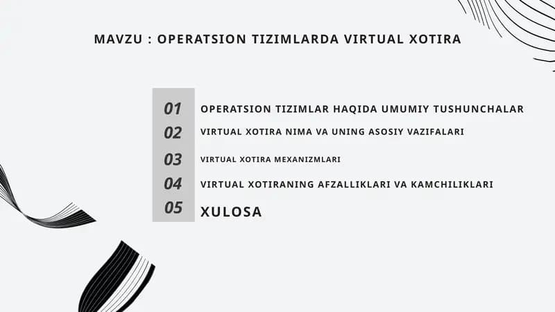 Operatsion tizimlar va virtual xotira