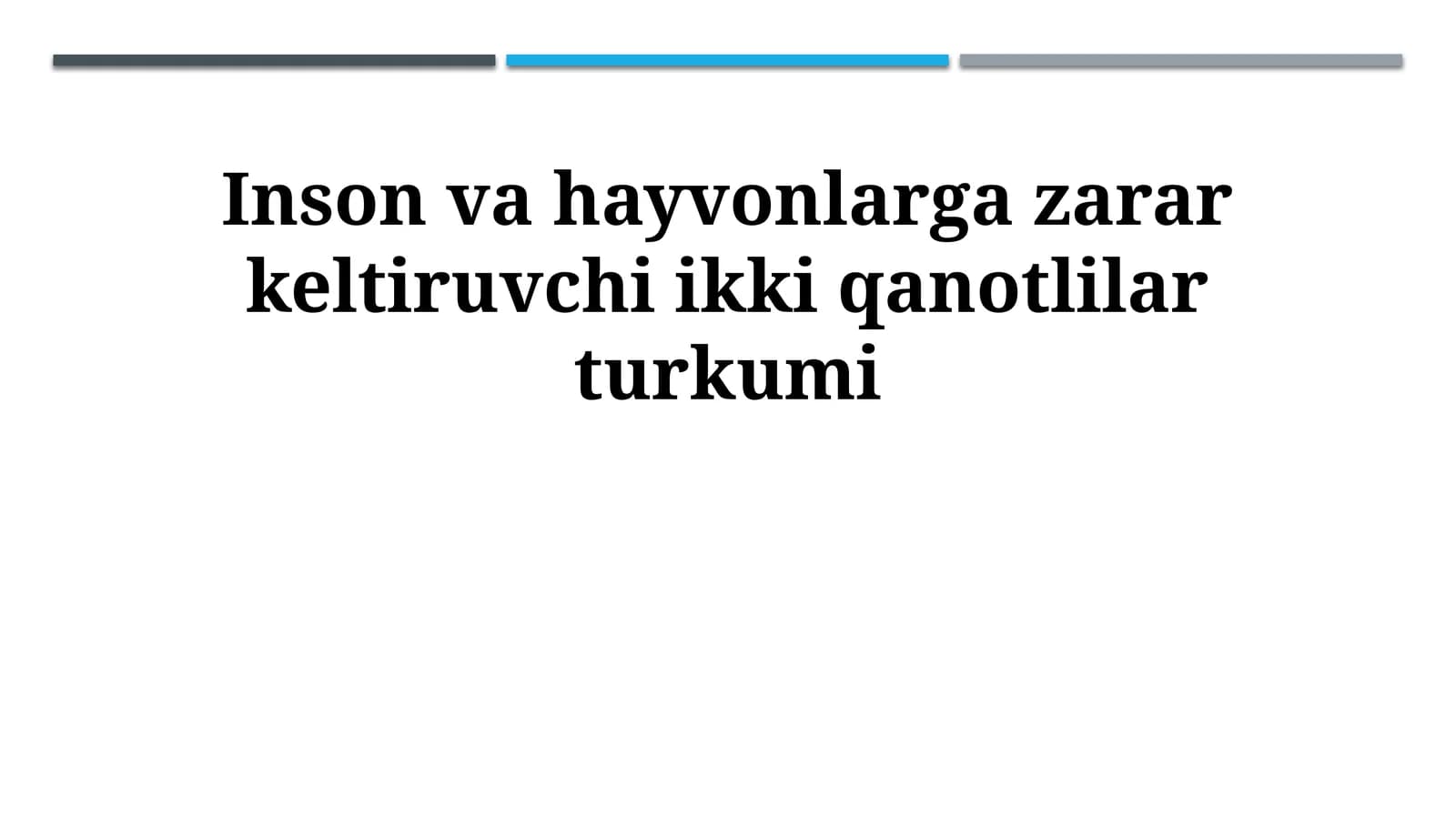 Inson va hayvonlarga zarar keltiruvchi ikki qanotlilar turkumi