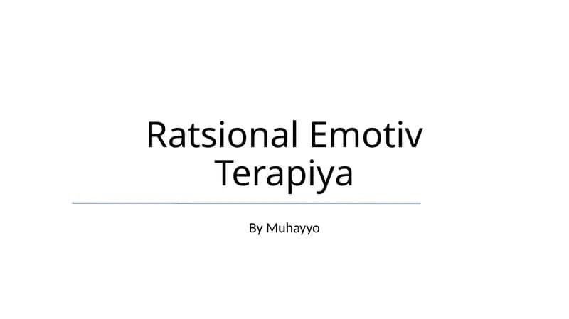 Ratsional Emotiv Terapiya
