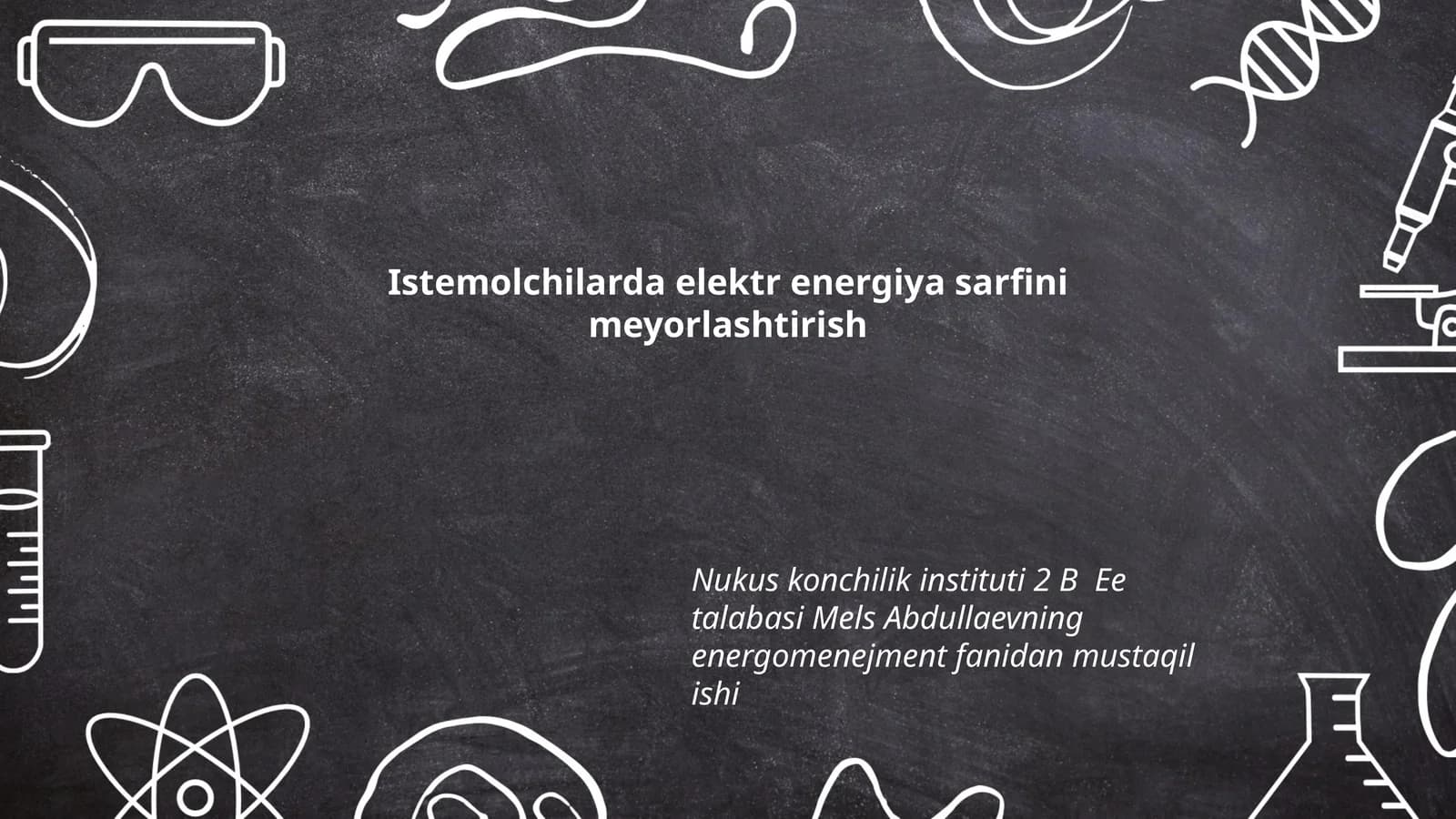 Elektr energiya sarfini meyorlashtirish