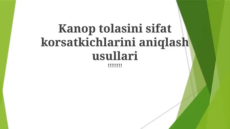 Kenaf tolasi sifatini baholashning qo'llanilishi