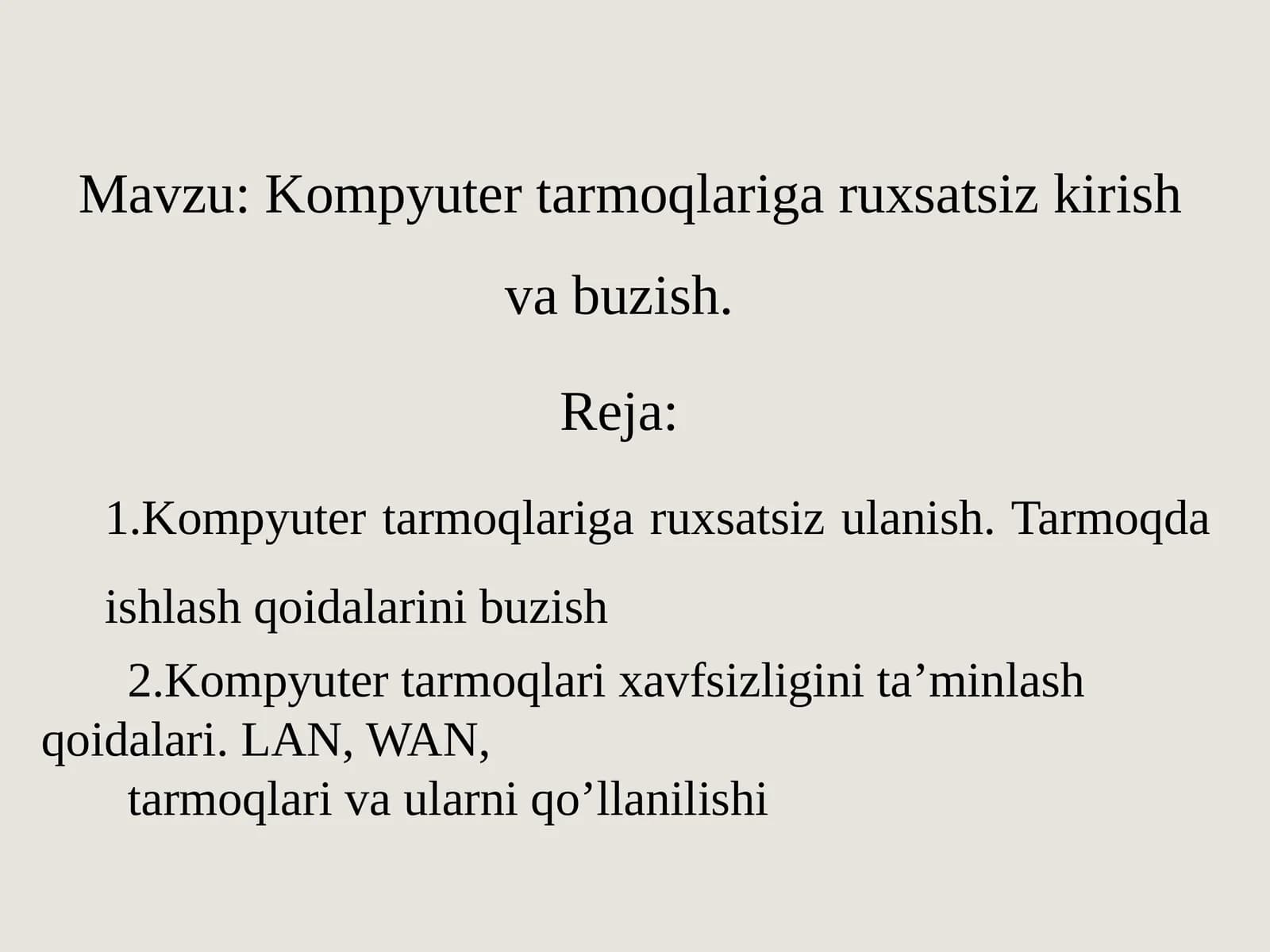 Kompyuter tarmoqlariga ruxsatsiz kirish va buzish