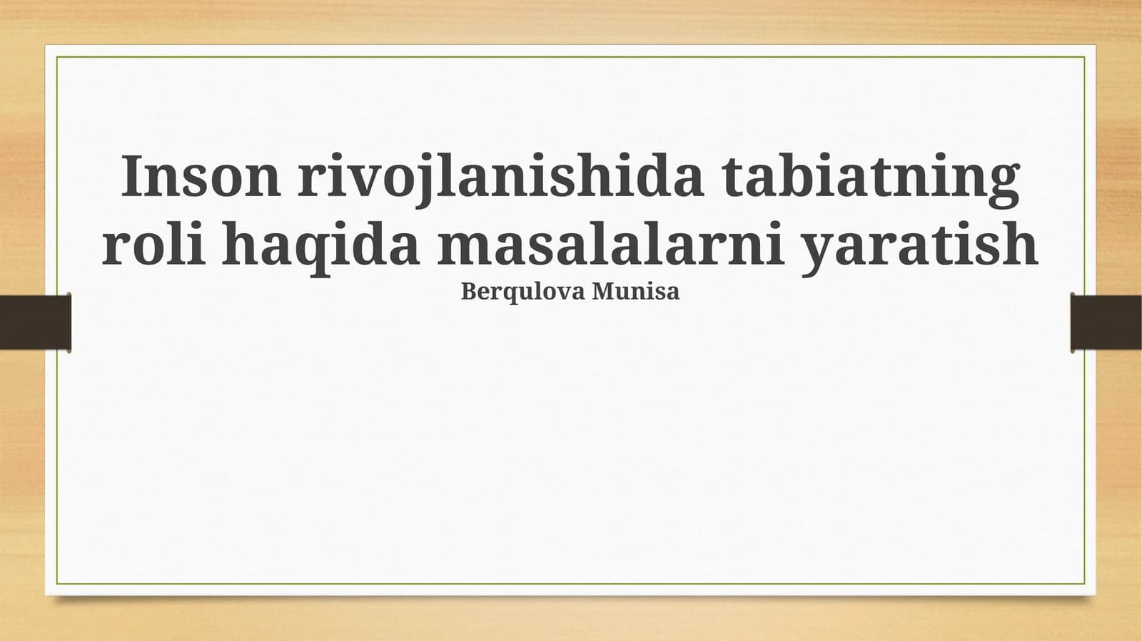 Tabiat va inson evolyutsiyasi: Biologik va psixologik bog‘liqlik
