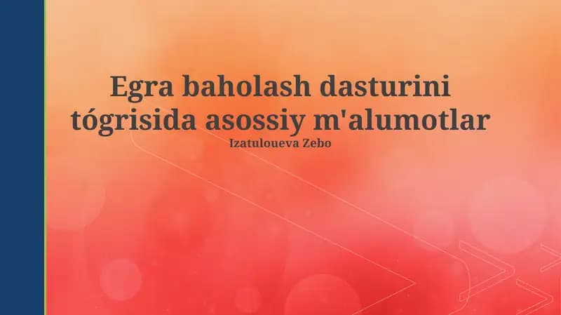 EGRA baholash dasturi