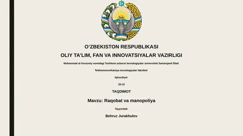 Raqobat va manopoliya