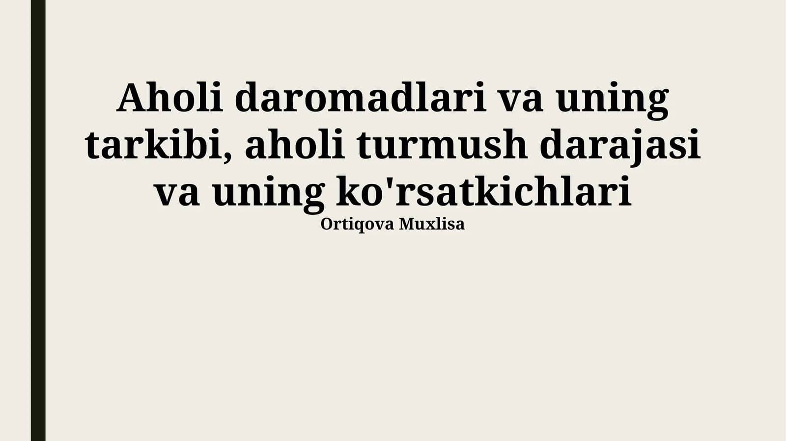 Aholi daromadlari va uning tarkibi, aholi turmush darajasi va uning ko'rsatkichlari