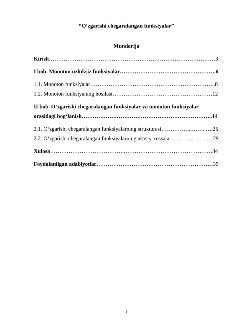 O‘zgarishi chegaralangan funksiyalar