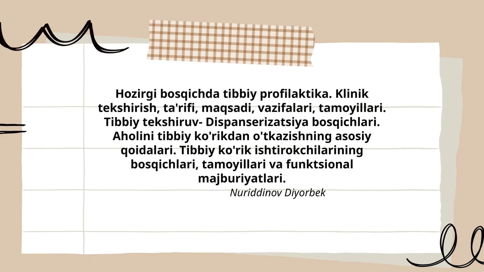 Hozirgi bosqichda tibbiy profilaktika
