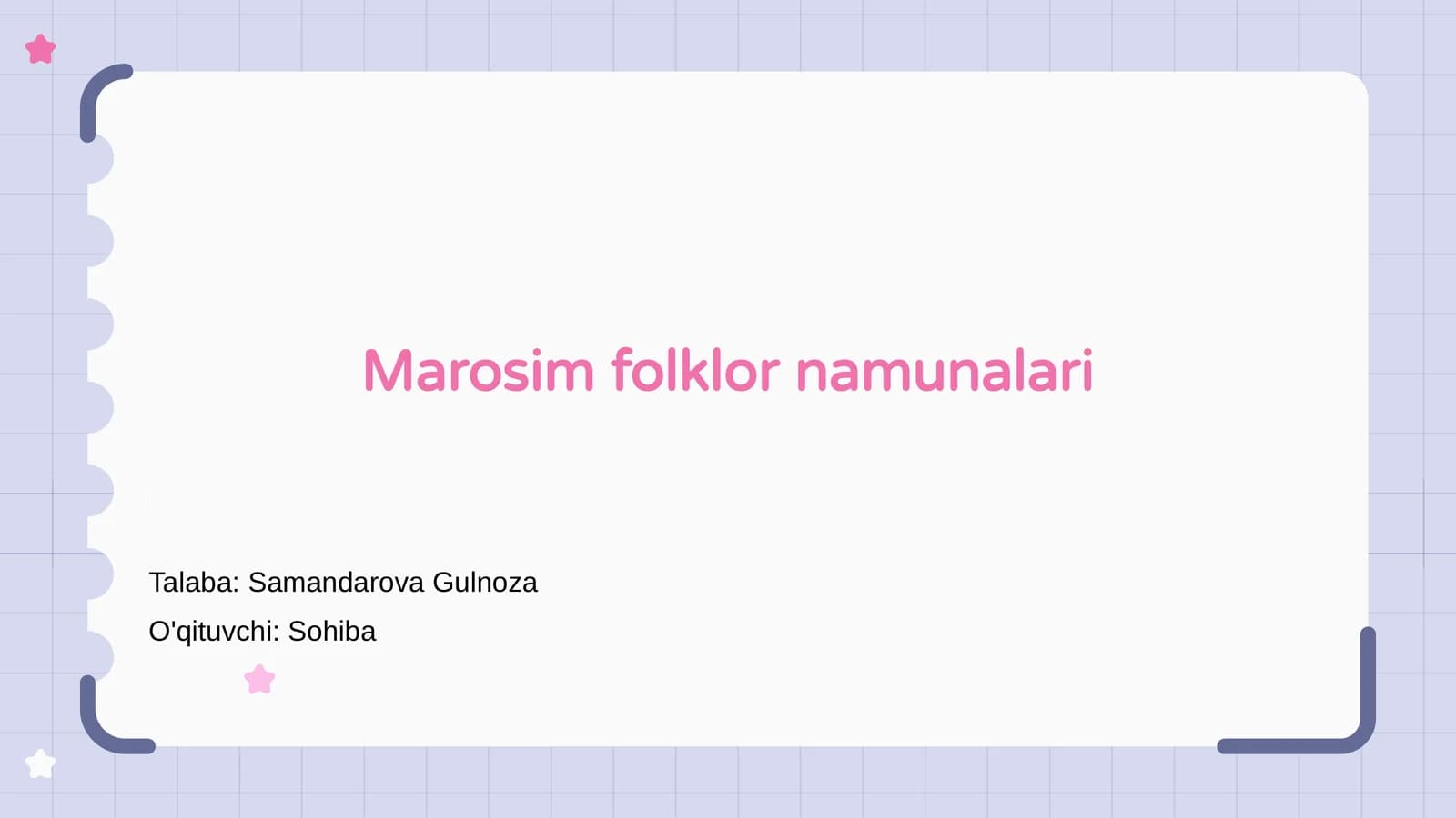 Marosim folklor namunalari
