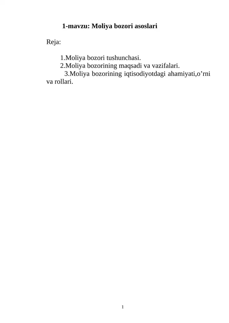 Mоliya bоzоri asоslari