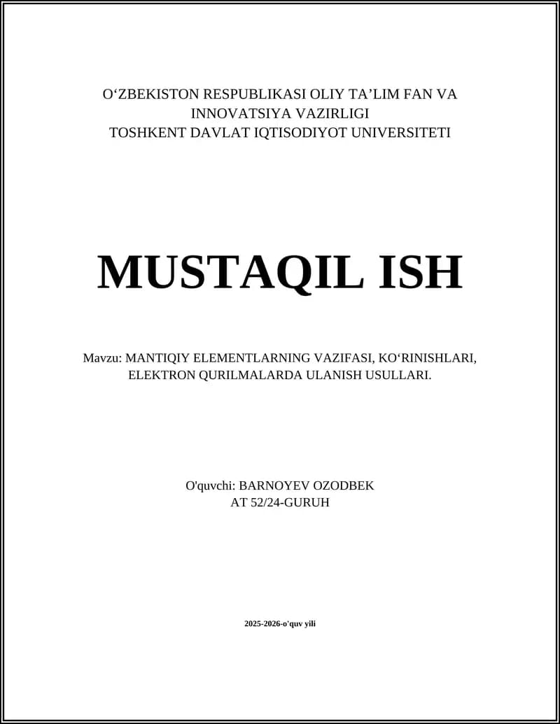 Mantiqiy Elementlar